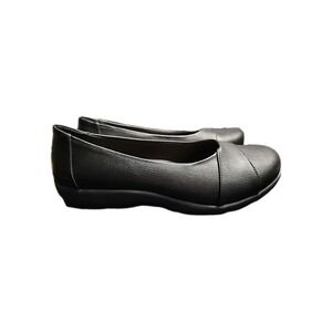 Comfort View Black Gab Flats Womans Size 12 Slip On Shoes